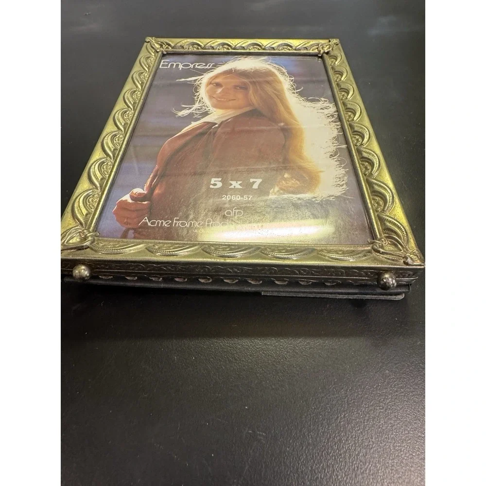 Vintage Ornate Brass Metal Photo Frame  5